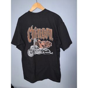 Chingon Motorcycle Aztec Warrior Graphic T Shirt Black Mens XL